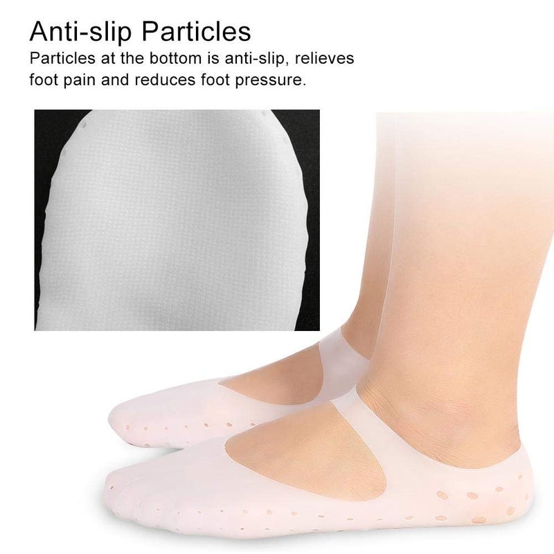 woobles Silicone Sock, 1pair Crack-Proof Moisturizing Socks Protector Foot Care Tool Prevention Socks for Women with Breathable Hole for Dry Cracked Heel(L-02#) - Image 5